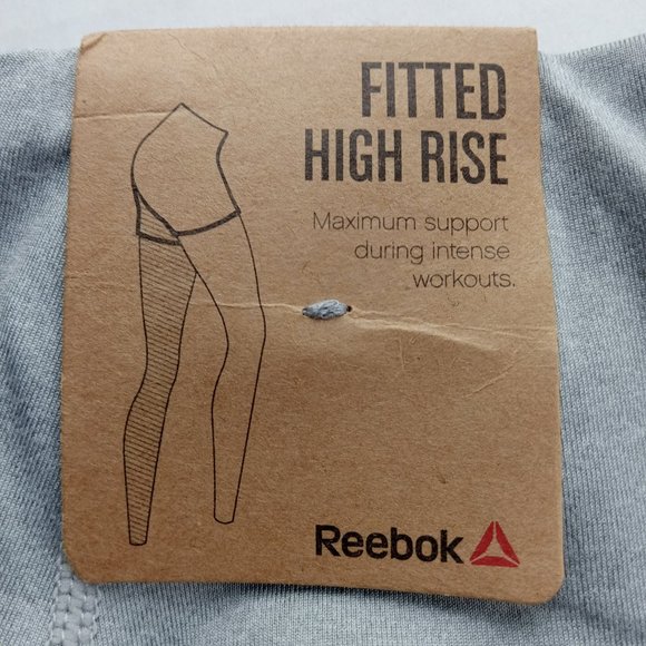 Reebok Women's Fitted High Rise Biker Shorts Size Small Grey Heather Training - Picture 5 of 8